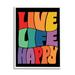 Stupell Industries Live Life Happy Groovy Phrase Framed On Wood by Jo Taylor Graphic Art Wood in Brown/Green/Orange | 30 H x 24 W x 1.5 D in | Wayfair