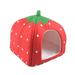 Pet Portable Strawberry Fleece House Bed Warm Cave for Dog Cat Rabbit Guinea Pig Ferret or Other Small Animal