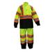 RK Safety RW-CLA3-TLM55 Class 3 Rain suit Jacket Pants High Visibility Reflective Black Bottom with X Pattern(5XL Lime)