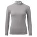 Youmylove Winter Women Crew Neck Lined Thermal Underwear Slim Warm Base Layers Long Sleeve Shirts Patchwork Top Warm Base Layers