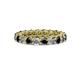 Black and White Diamond 3.4mm Gallery Eternity Band 2.94 to 3.41 Carat tw in 14K Yellow Gold.size 8.0