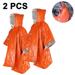 Emergency Survival Life Poncho - 2 Thermal Mylar Space Blanket Rain Ponchos
