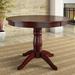 Lark Manor™ Alexa-Mae 42" Rubberwood Solid Wood Pedestal Dining Table Wood in Red | 30 H x 42 W x 42 D in | Wayfair