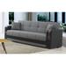 Ivy Bronx 65" Leather Match Square Arm Sofa Bed Leather Match in Brown/Gray | 32 H x 65 W x 32 D in | Wayfair 05FA2E06D1CE49DE9411CA5BEF0DDC83