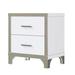 Ivy Bronx Jianyu 2 - Drawer Solid Wood Nightstand in White/Gray Wood in Brown/Gray/White | 23.6 H x 22.4 W x 15.7 D in | Wayfair