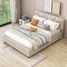 Latitude Run® Cruiz Linen Platform Bed w/ Headboard & 4 Drawers Wood & /Upholstered/Linen in Gray | 39.7 H x 62.6 W x 80 D in | Wayfair