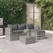 Ebern Designs Patio Furniture Set Patio Lounge Set Outdoor Furniture Poly Rattan in Gray/Black | 23.8 H x 69.3 W x 25.2 D in | Wayfair