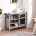 August Grove® Forand Accent Cabinet Wood in White | 27 H x 42 W x 15 D in | Wayfair 899C34FAD727498BABDC611E787D1FD9