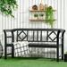 Red Barrel Studio® Hartner Fir Outdoor Bench Wood/Natural Hardwoods in Black | 32.75 H x 61.5 W x 20.75 D in | Wayfair