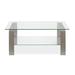 Ivy Bronx 40" Glass & Steel Coffee Table w/ Shelf Glass/Metal in Gray | 17 H x 40 W x 20 D in | Wayfair 82CFEC08E71B4A1B9E3F0ACB3A733501