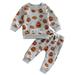 Toddler Baby Boy Girl Halloween Clothes Kids Pumpkin Print Hoodies Tops and Pants 2Pcs Fall Winter Sweatshirt Outfits