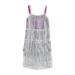 Gwiyeopda Toddler Kids Girl Summer Sleeveless Tassel Party Dress Zip Back Casual Midi Sling Dress