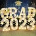 1PC Glowing LED Marquee Light - Decorative Plastic Letter GRAD - 2023 Graduation Party Decor