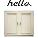 Family Hello Cute Signs Wall Decal Decoration Hello Word Text Cute Doodle Typography Lasts Years and Easily Removable - Size: 16 In(W) x 40 In(H)