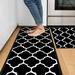 ASTARIN 2Pcs Cushioned Kitchen Mat and Rug Set Anti-Fatigue Runner Rug Non-Slip Waterproof Ergonomic Comfort Standing Mat for Kitchen Home Office Includes 19.7 x47 and 19.7 x30 Mats - Black