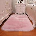 Ana Pink Faux Fur Rug Luxury Fluffy Rugs for Bedroom 1.6 x 4.9 Feet Washable Area Rugs Sheepskin Bedroom Rug Furry Carpet Small Shag Rug Soft Throw Rugs for Living Room Kids Boys Girls Room Decor