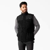 Dickies Men's Flex Duck Canvas Insulated Vest - Black Size XL (TE702)