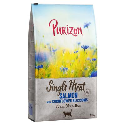 2x 6,5kg Single Meat Lachs mit Kornblumenblüten Purizon getreidefreies Trockenfutter für Katzen