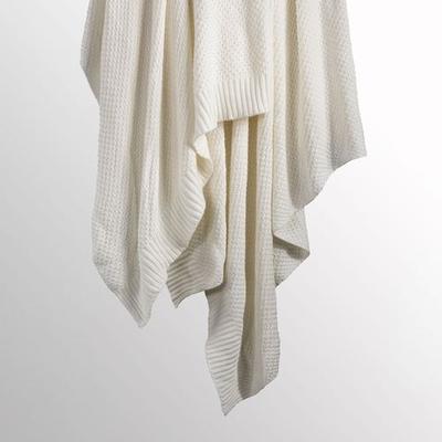 Cotton Knit Throw 50 x 60, 50 x 60, White