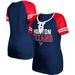 Women's New Era Navy Houston Texans Raglan Lace-Up T-Shirt