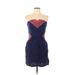 Ecote Casual Dress - Party: Blue Print Dresses - Women's Size Large