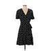 Jill Jill Stuart Casual Dress - A-Line V Neck Short sleeves: Black Dresses - Women's Size 0