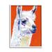 Stupell Industries Modern Llama Red Background Framed On Wood by Victoria Borges Painting Wood in Brown/Red/White | 30 H x 24 W x 1.5 D in | Wayfair