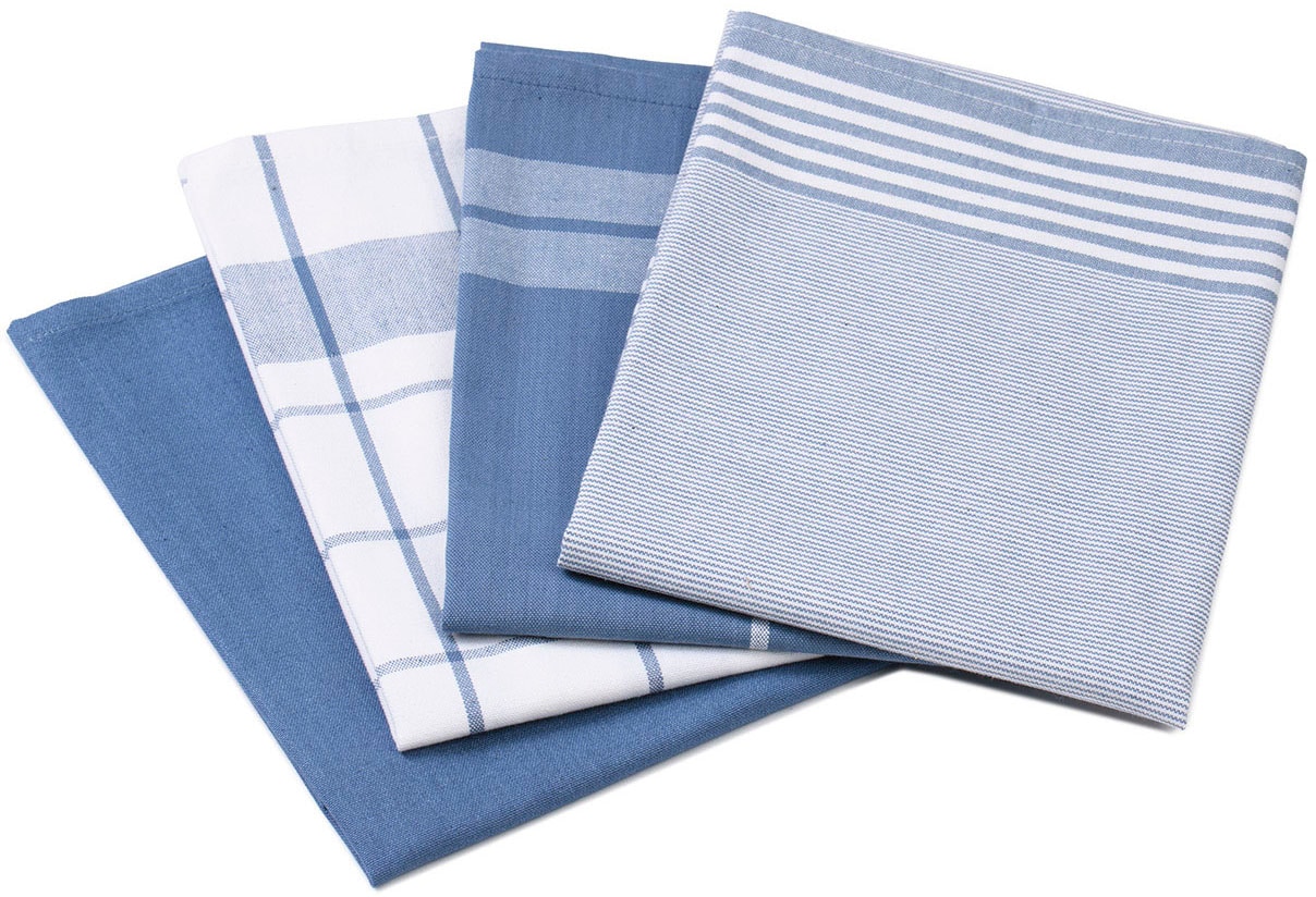Geschirrtuch GÖZZE "Geschirrtücher, Des. 60057", blau, B:50cm L:70cm, 100% Baumwolle, Geschirrtücher, kariert, gestreift und unifarben Image