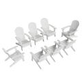 Highland Dunes Kiruna Folding Adirondack Chair Plastic/Resin in White | 37.8 H x 32.2 W x 37.2 D in | Wayfair 405B2C01EC0A4FC9B2B45EF92F87DCCA