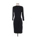 Ann Taylor Casual Dress - Wrap: Black Solid Dresses - Women's Size 2