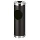 PROREGAL Runder Metall Kombiascher mit ovaler Einwurfsöffnung | 30 Liter, HxØ 72x24cm | Schwarz