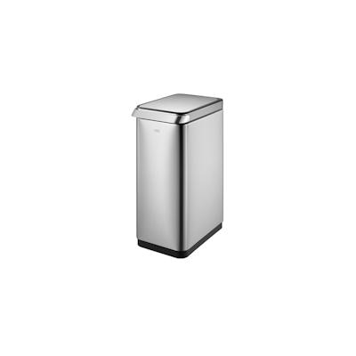 PROREGAL Eleganter Abfalleimer aus gebürstetem Edelstahl mit Touch Bar | 30 Liter, HxBxT 62,3x26x40,8cm | Silber Image