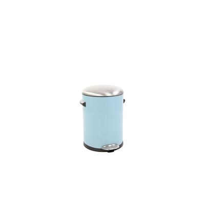 PROREGAL Retro Treteimer mit markanten Griffen und Kugelkappe | 3 Liter, HxØ 26,2x16,7cm | Kunststoff-Inneneimer | Hellblau Image