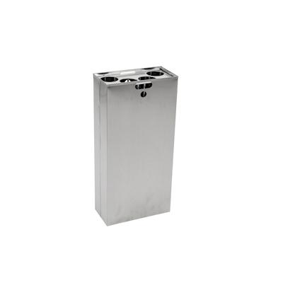 PROREGAL Halber Inneneinsatz & Bechersammler für Abfallbehälter Haiti mit Hebedeckel / Pedaleimer | 110 Liter, HxBxT 72x16x33,5cm | Silber Image