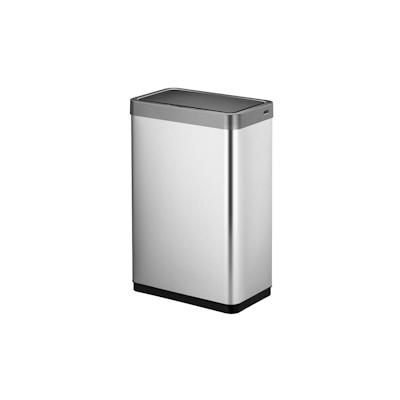 Proregal Sensor-Abfallbehälter aus mattem Edelstahl | 47 Liter, HxBxT 64,8x47x28cm | Automatische Öffnung/Schließung | Silber Image