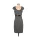 H&M Casual Dress - Sheath Scoop Neck Short sleeves: Gray Solid Dresses - Women's Size 6