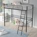 Black Steel Loft Bed with Solid Construction and Space-Saving Design