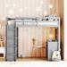 Gray Twin Size Loft Bed with Ladder, Shelves, Desk - Maximize Space, Functionality