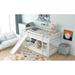 White Twin over Twin Bunk Bed with Convertible Slide and Ladder - Customizable and Space-Saving