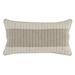 14 x 26 Lumbar Accent Throw Pillow, Yarn Dyed Woven Striped Design, Beige