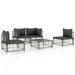Gecheer 5 Piece Patio Set with Cushions Anthracite Poly Rattan
