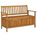 Anself Patio Storage Bench with 1 Compartment Acacia Wood Outdoor Bench for Garden Lawn Poolside Terrace Backyard Furniture 47.2 x 24.8 x 33.1 Inches (W x D x H)
