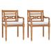 Gecheer Batavia Chairs 2 pcs with Cushions Solid Teak Wood