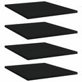 Anself 4 Piece Bookshelf Boards Chipboard Replacement Panels Storage Units Organizer Display Shelves Black for Bookcase Storage Cabinet 15.7 x 19.7 x 0.6 Inches (W x D x H)