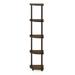 Porch & Den St. Marks 5-tier Corner Shelving Unit Walnut/Brown round tube