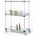 18 Deep x 60 Wide x 60 High 3 Tier Stainless Steel Solid Mobile Shelving Unit with 1200 lb Capacity