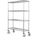 30 Deep x 60 Wide x 60 High 4 Tier Gray Wire Shelf Truck with 1200 lb Capacity