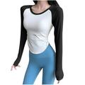 YFPWM Women s Warm Trendy Winter Jacket Formal Work Coat Plus Size Jacket Long Sleeve Yoga Quick Dry Workout Running Fitness Tops Black M