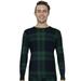 Rocky Men s Thermal Underwear Shirt Long Johns Top Base Layer for Cold Weather Green Plaid 2X