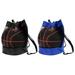 2 Pcs Sports Ball Bag Shoulder Strap Soccer Basketball Mesh Net Pouch Thicken Drawstring Waterproof Storage Backpack (Blue Black Style)